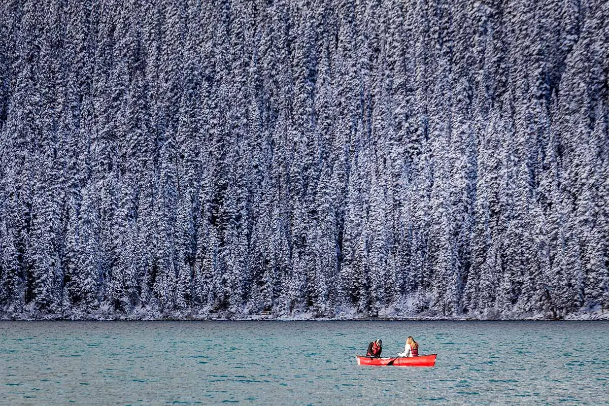 Canoeing in Lake Louise