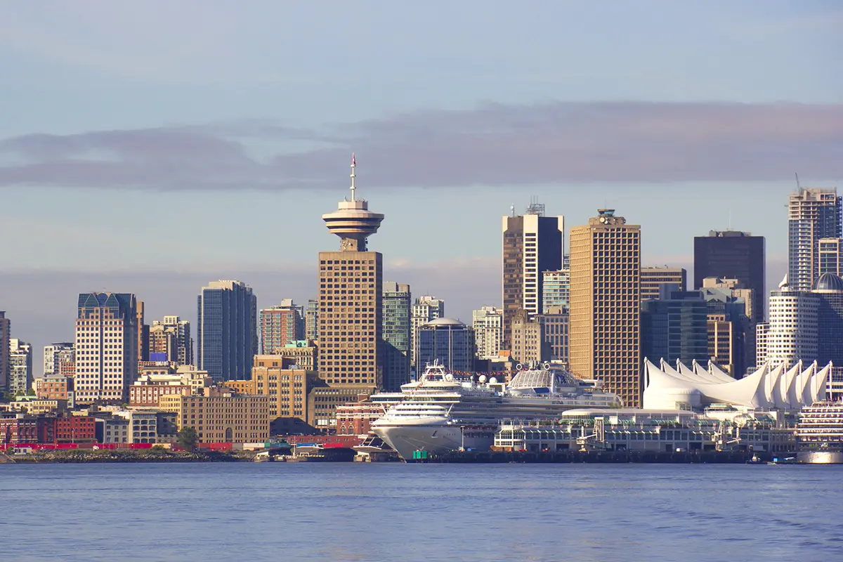 Boarding a luxury cruise in Vancouver, Canada Place.